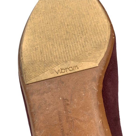 Salvatore Ferragamo Audrey Ballet Flats Women's Suede Burgundy Size 6C - Picture 9 of 9